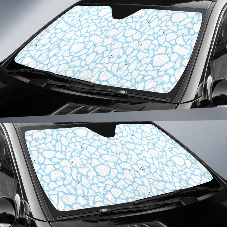 Polar Bear Ice Pattern Car Sun Shade