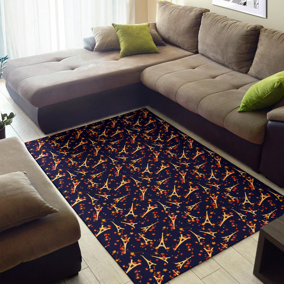 Eiffel Tower Pattern Print Design 02 Area Rug