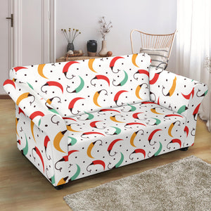 Red Green Yellow Chili Pattern Loveseat Couch Slipcover