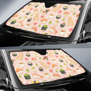 Sushi Pattern Background Car Sun Shade