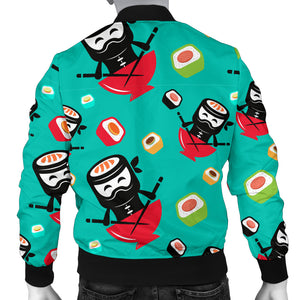 Ninja Sushi Pattern Men Bomber Jacket