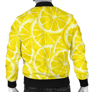 Sliced Lemon Pattern Men Bomber Jacket