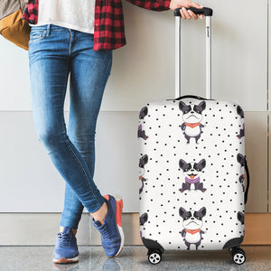 Cute Boston Terrier Pokka Dot Pattern Luggage Covers