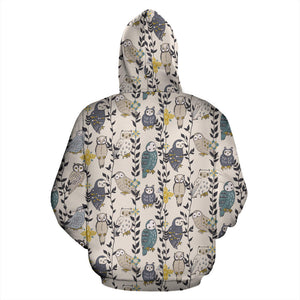 Owl Pattern Background Men Women Pullover Hoodie