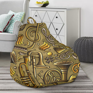 Saxophone Gold Pattern Bean Bag Cover