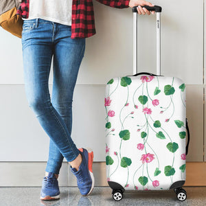 Pink Lotus Waterlily Flower Pattern Cabin Suitcases Luggages