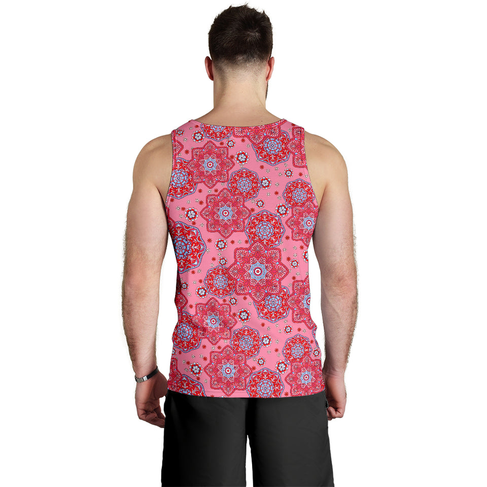 Indian Pink Pattern Men Tank Top