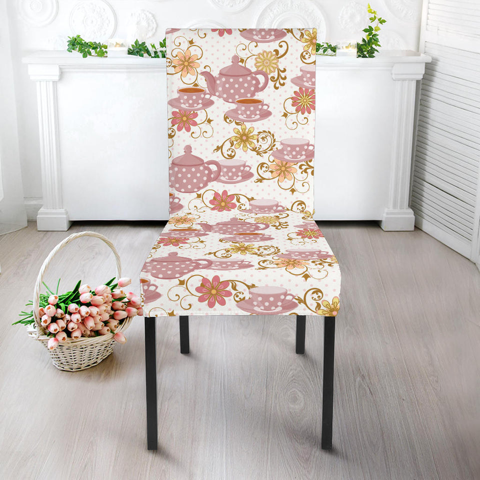Tea pots Pattern Print Design 01 Dining Chair Slipcover