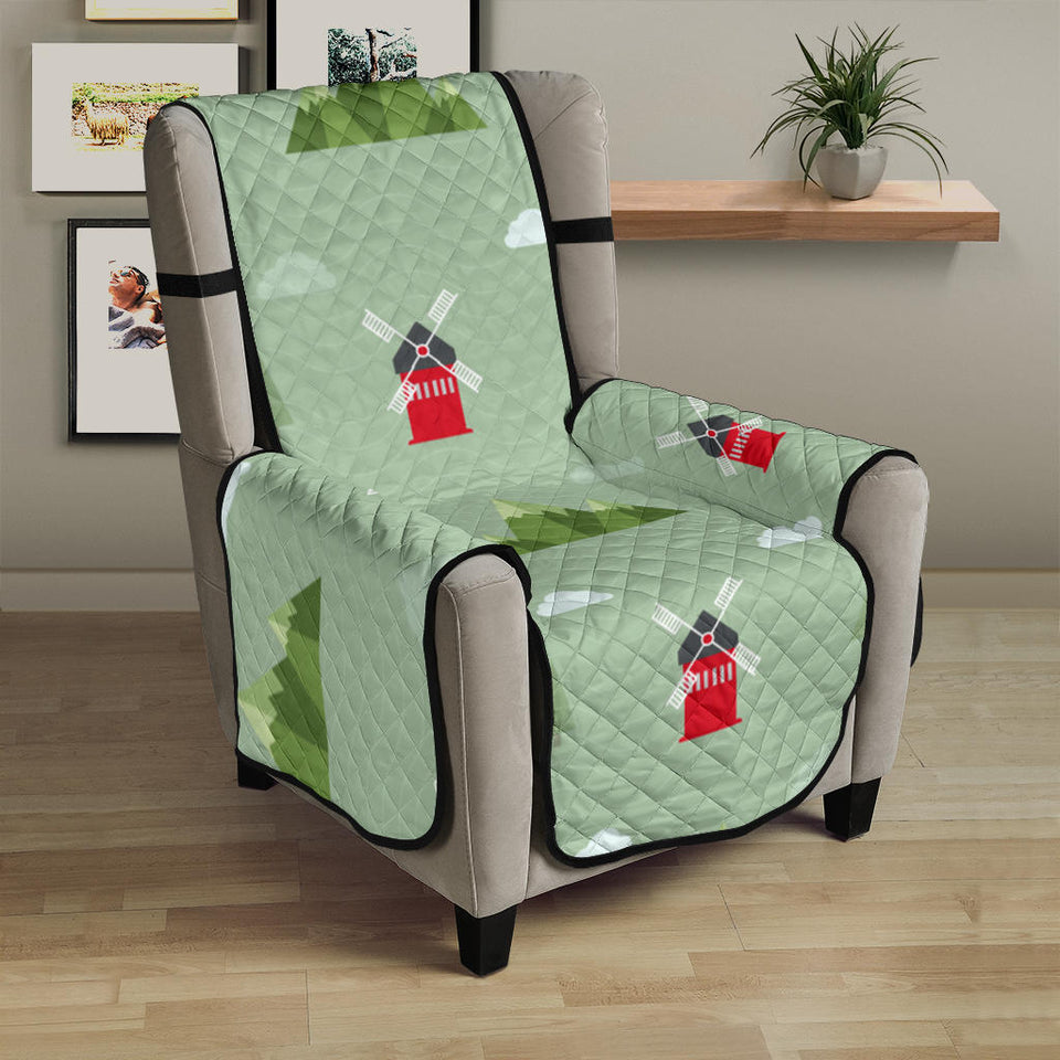 Windmill Green Pattern Chair Cover Protector