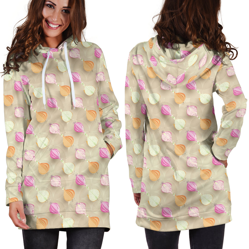 Onion Pattern Theme Women Hoodie Dress