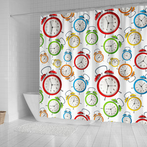 Colorful Clock Pattern Shower Curtain Fulfilled In US