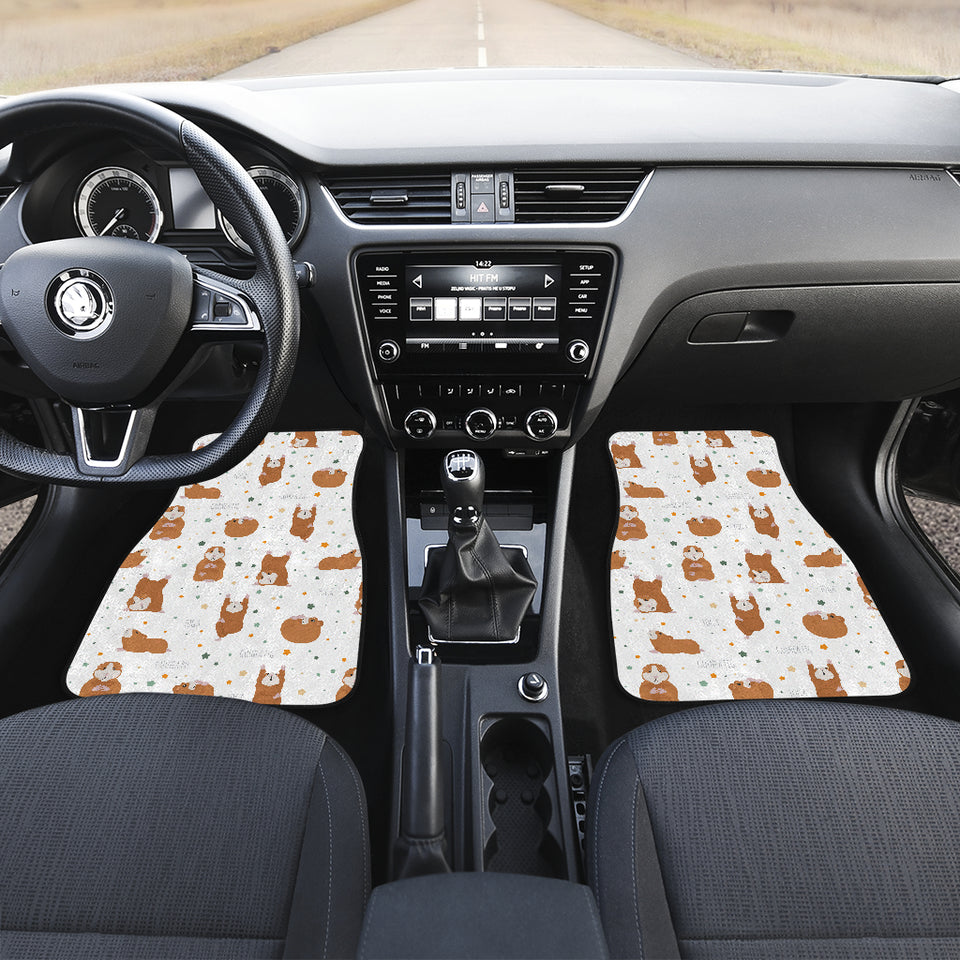 Guinea Pig Pattern Print Design 01 Front and Back Car Mats