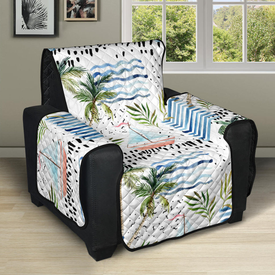 Sailboat Pattern Theme Recliner Cover Protector