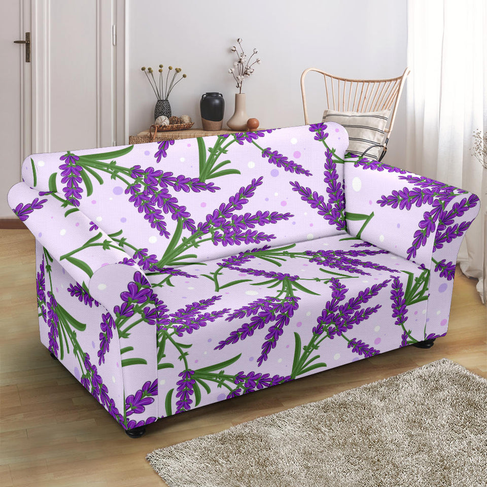 Lavender Pattern Loveseat Couch Slipcover