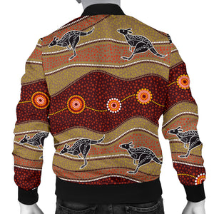 Kangaroo Aboriginal Pattern Men Bomber Jacket