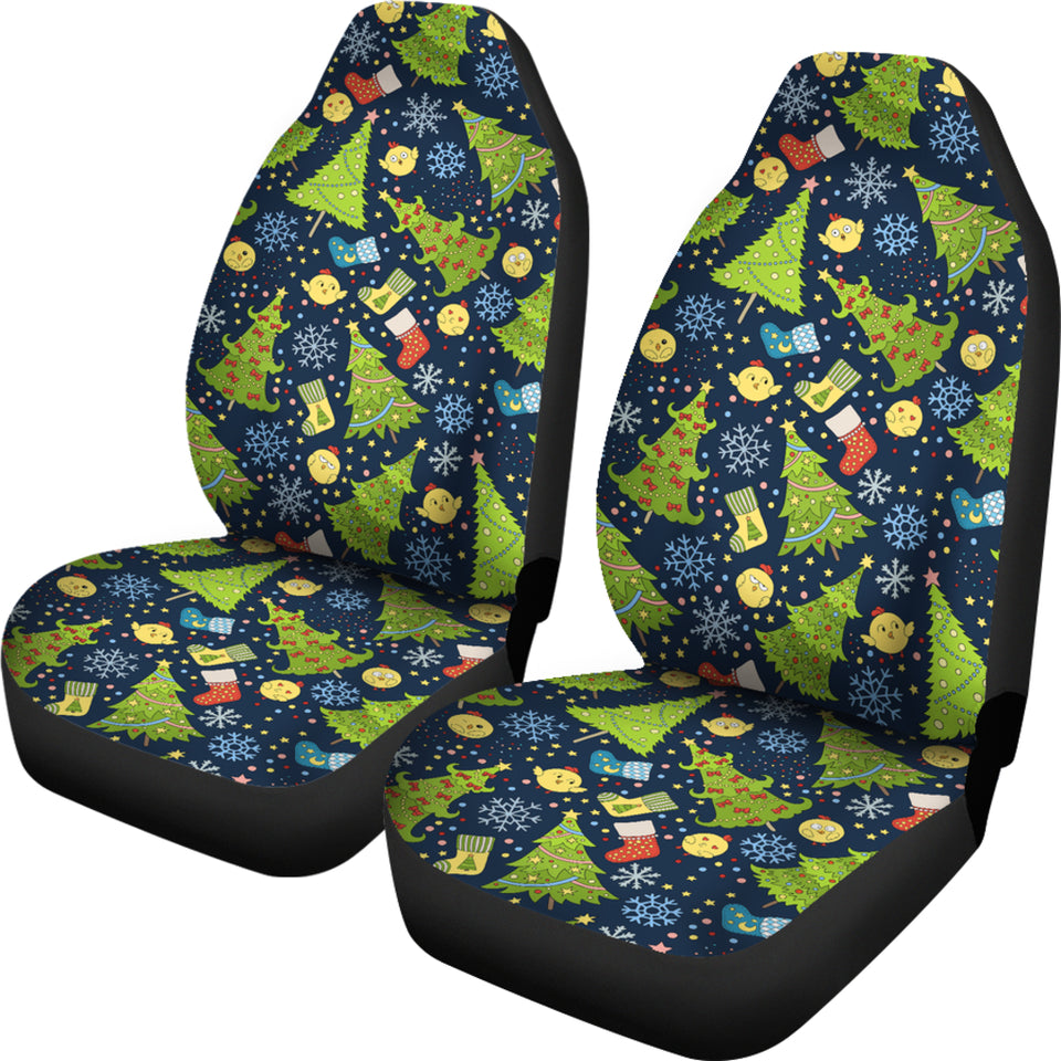 Christmas Tree Snowflake Pattern Universal Fit Car Seat Covers