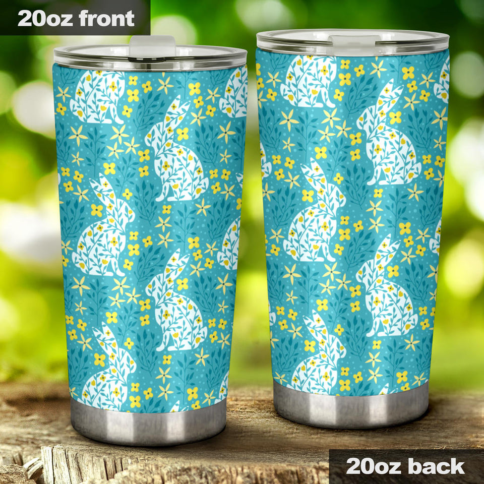 Rabbit Flower Theme Pattern Tumbler