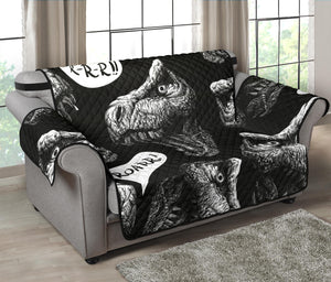 Dinosaur T-rex Head Pattern Loveseat Couch Cover Protector