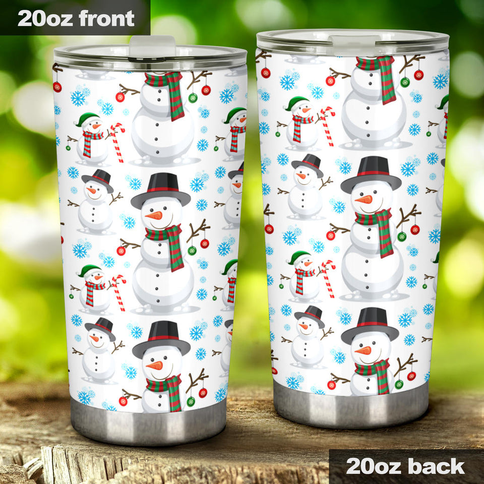 Snowman Pattern Background Tumbler