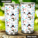 Snowman Pattern Background Tumbler