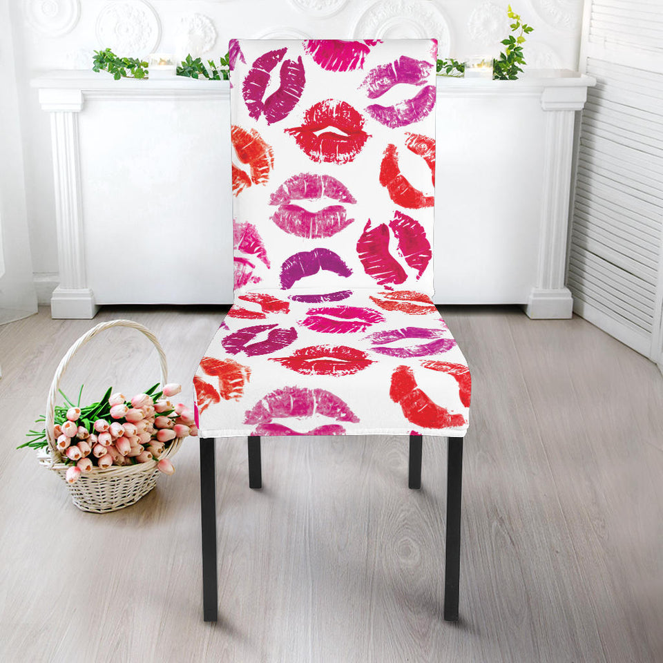 Lips Pattern Print Design 04 Dining Chair Slipcover