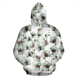 White Orchid Pattern Men Women Pullover Hoodie