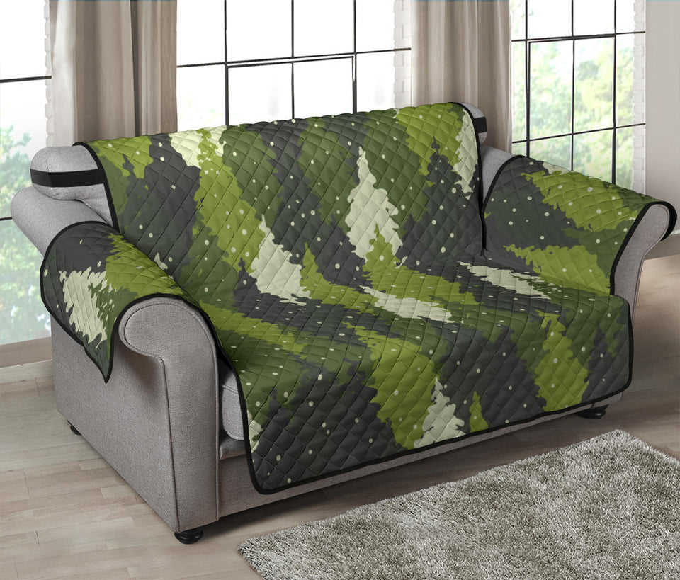 Christmas Tree Camo Pattern Loveseat Couch Cover Protector