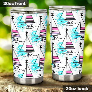 Sailboat Pattern Tumbler