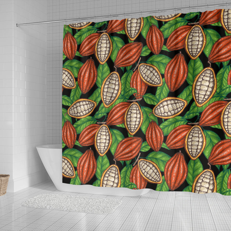 Cocoa Leaves Pattern Shower Curtain Fulfilled In US