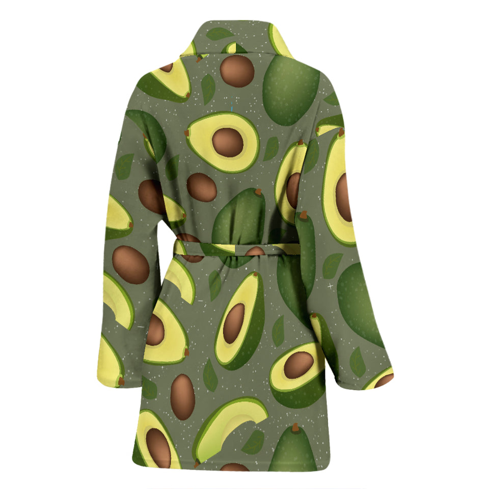 Avocado Pattern Background Women Bathrobe