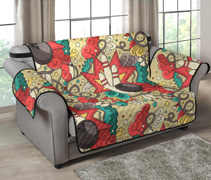 Bowling Pattern Background Loveseat Couch Cover Protector