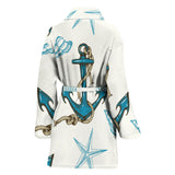 Anchor Shell Starfish Pattern Women Bathrobe