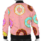 Donut Pattern Pink Background Men Bomber Jacket