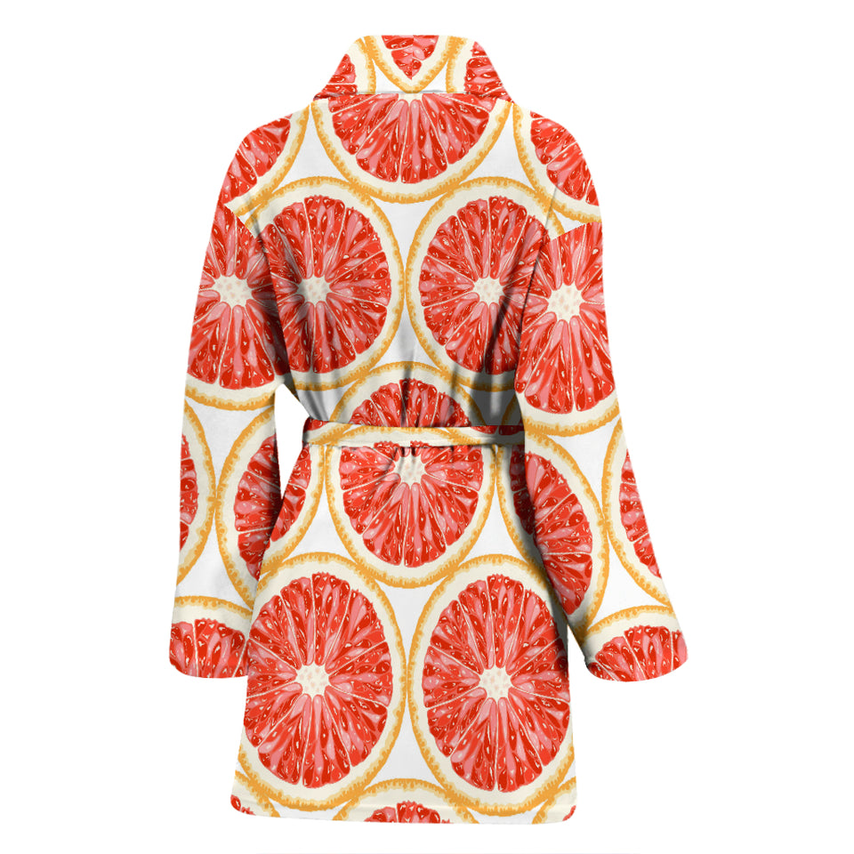 Sliced Grapefruit Pattern Women Bathrobe