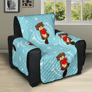 Otter Heart Pattern Recliner Cover Protector