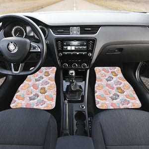 Pig Pattern Print Design 02 Front and Back Car Mats