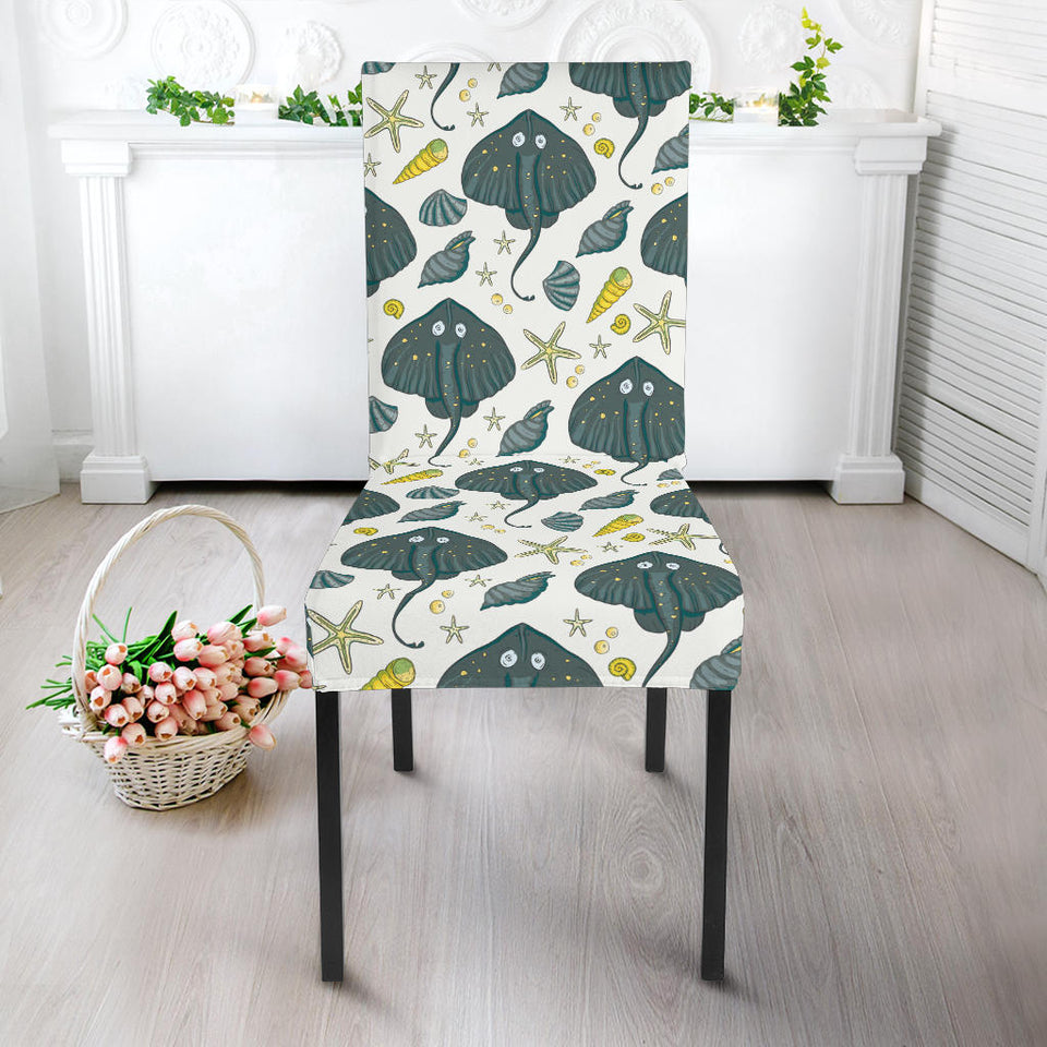 Stingray Pattern Print Design 03 Dining Chair Slipcover