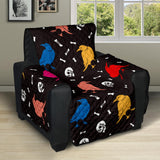 Colorful Crow Pattern Recliner Cover Protector