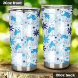 Polar Bear Pattern Blue Background Tumbler