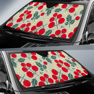 Hand Drawn Tomato Pattern Car Sun Shade