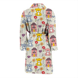 Teddy Bear Pattern Print Design 04 Men Bathrobe