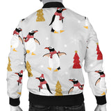 Penguin Christmas Tree Pattern Men Bomber Jacket