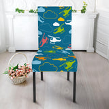 Color Helicopter Pattern Dining Chair Slipcover