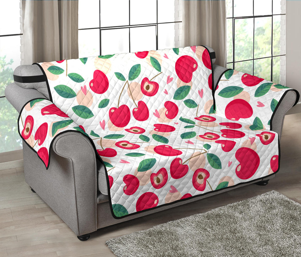 Cherry Heart Pattern Loveseat Couch Cover Protector