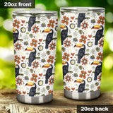 Toucan Flower Pattern Tumbler