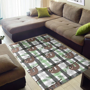 Sloth Pattern Stripe Background Area Rug