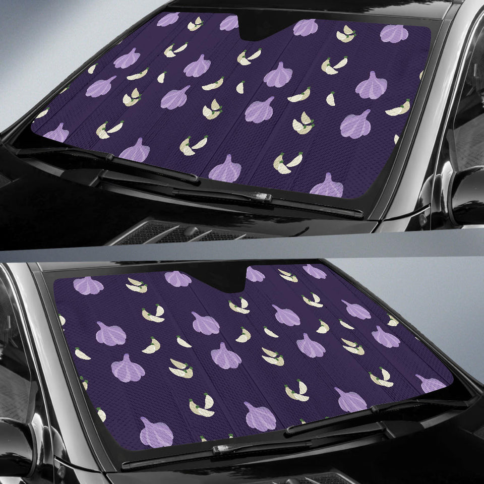 Garlic Pattern Background Theme Car Sun Shade