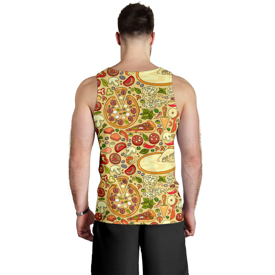 Pizza Pattern Background Men Tank Top