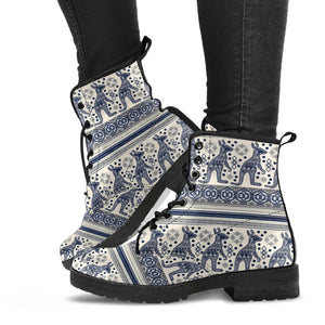 Kangaroo Aboriginal Pattern Ethnic Motifs Leather Boots