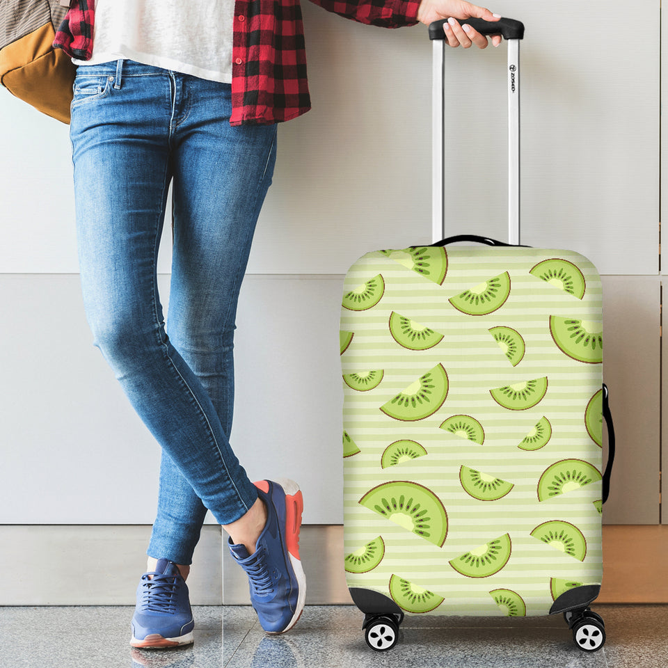 Kiwi Pattern Striped Background Luggage Covers